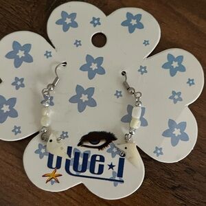 Elegant White Dolphin Earrings